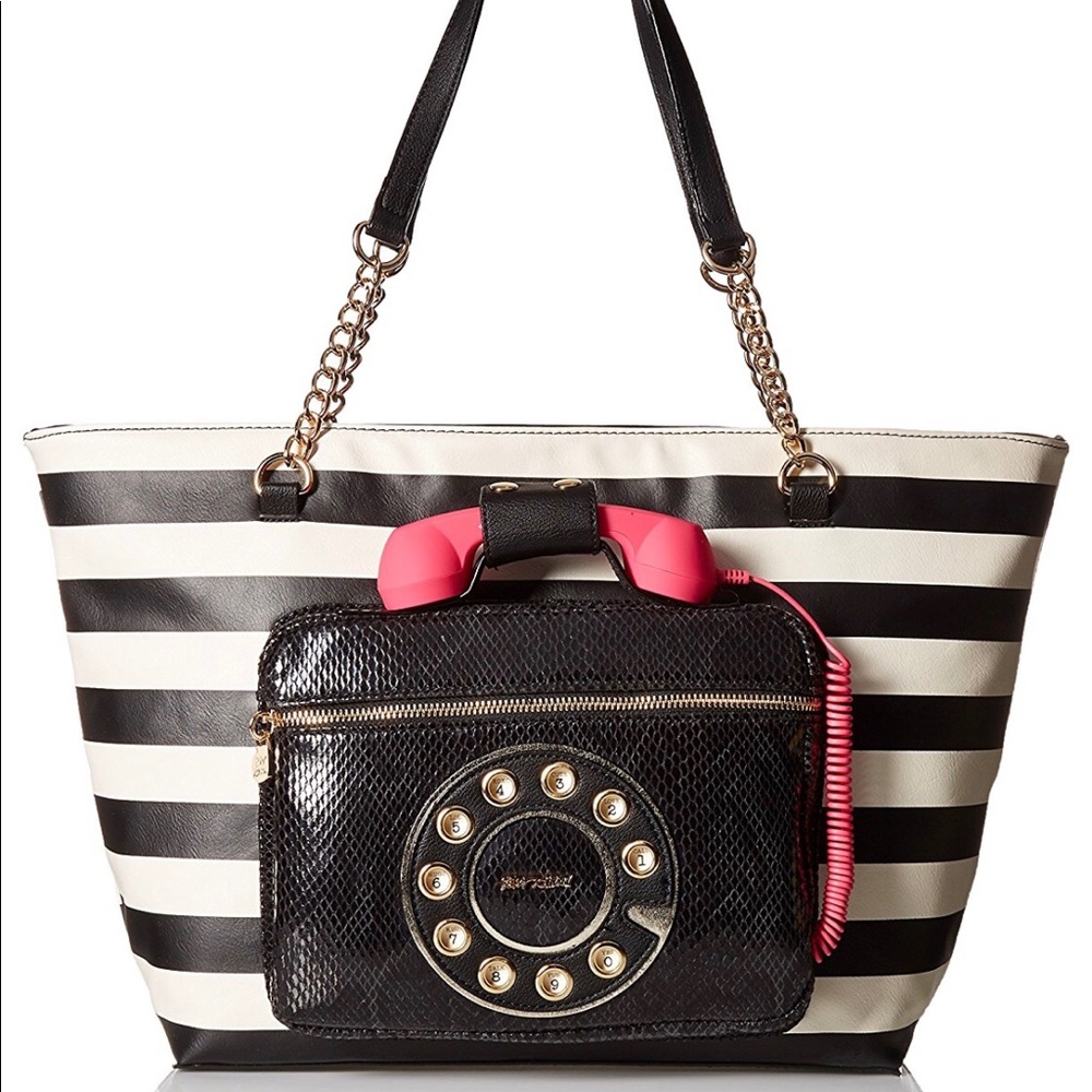 Betsey Johnson lrg tote w old style phone receiver